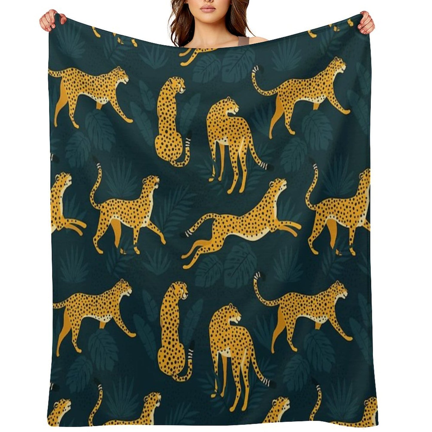 Night Cheetah Pattern Throw Blanket