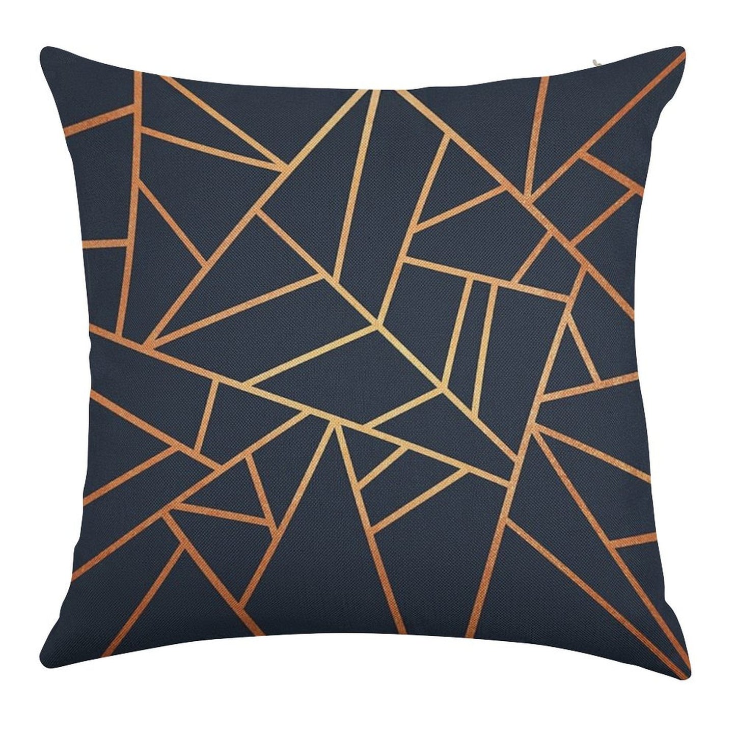 Copper And Midnight Navy Linen Throw Pillow Cover