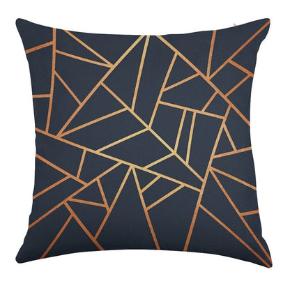 Copper And Midnight Navy Linen Throw Pillow Cover