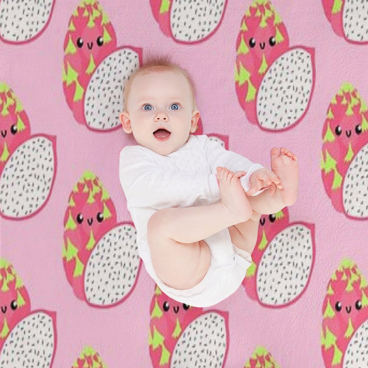Happy Dragon Fruit Throw Blanket