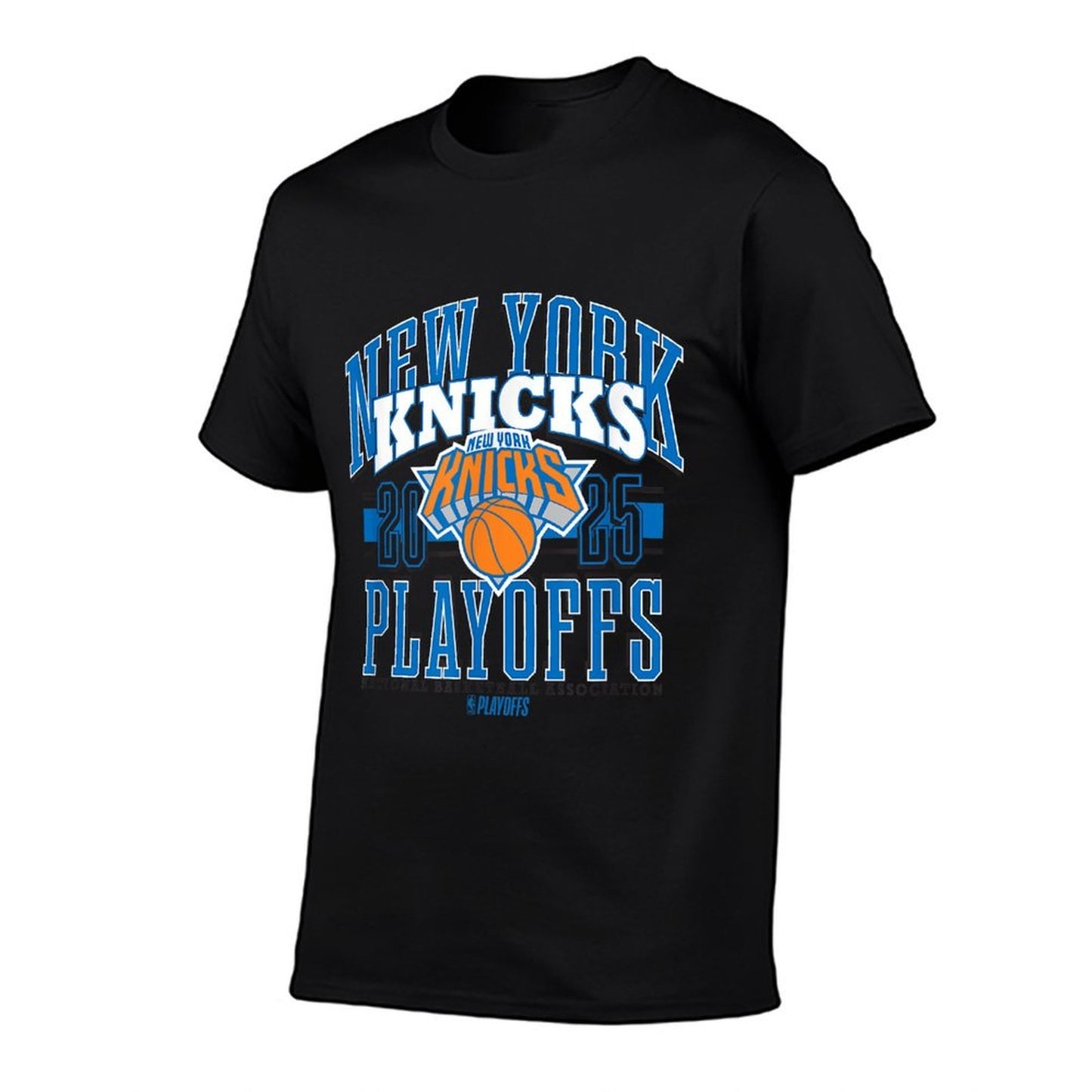 NBA Official New York Knicks 2025 Playoffs Showtime  Ribbed Collar T-Shirt