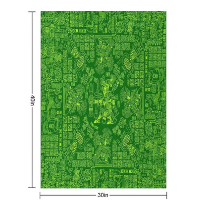 Mayan Spring GREEN Throw Blanket