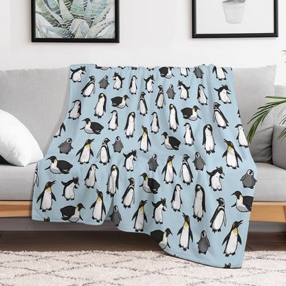 Cute Penguin Pattern Throw Blanket