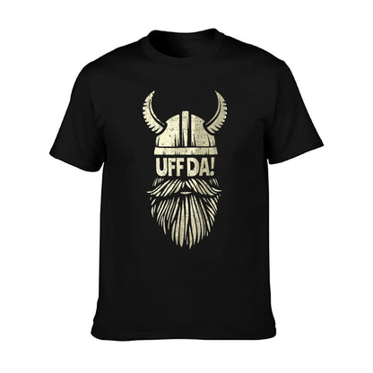Uff Da Norwegian Quote Scandinavian Viking Helmet Beard Man T-Shirt