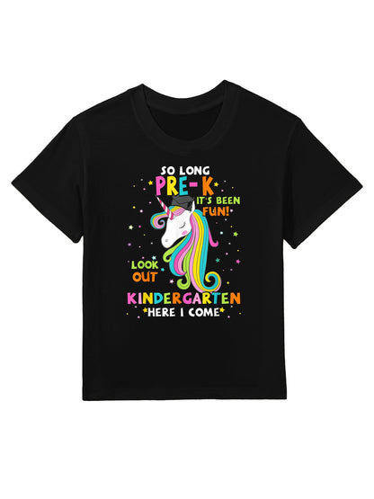 So Long Pre-K Kindergarten Here I Come Unicorn Graduation Kids T-Shirt