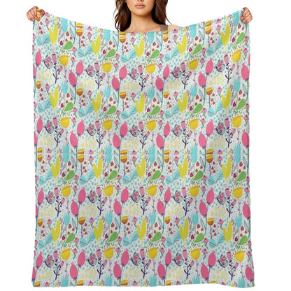 Funky Flowers Throw Blanket