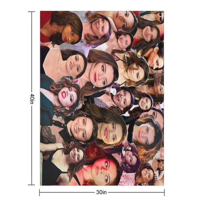 Aubrey Plaza Photo Collage Throw Blanket