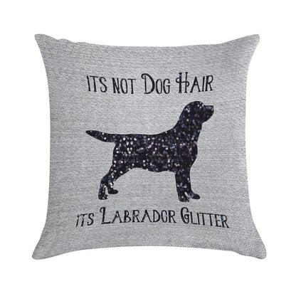 It's Not Dog Hair , Its Labrador Glitter Soft Reinforced Edging Throw Pillow