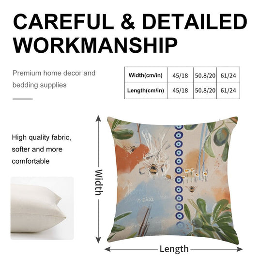 The Olive Tree Linen Throw Pillow Cover