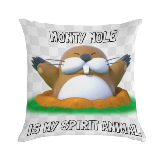 Monty Mole Is My Spirit Animal Soft Bedroom Essential Throw Pillow