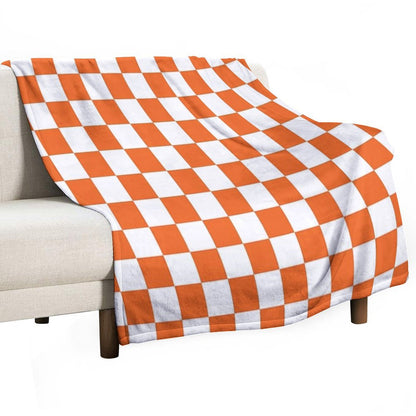 Tennessee Orange And White Checkerboard Throw Blanket