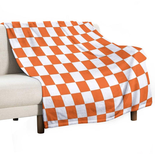 Tennessee Orange And White Checkerboard Throw Blanket