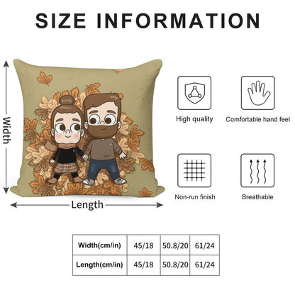 Fall Phone Home - Pibubear Soft Shrink-Resistant Throw Pillow