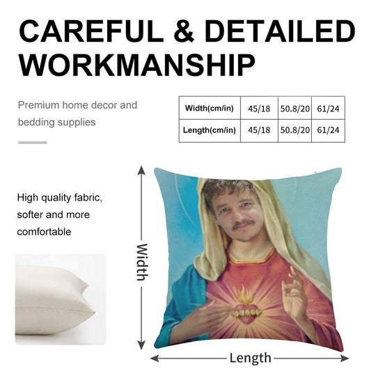 I Believe in Pedro Pascal Linen Throw Pillow Cover