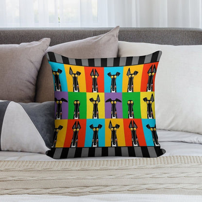 Greyhound Semaphore with Border Soft Home Decor Throw Pillow