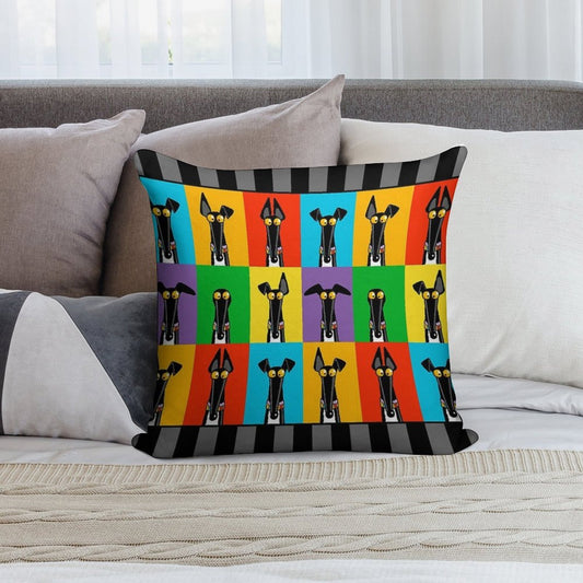 Greyhound Semaphore with Border Soft Home Decor Throw Pillow