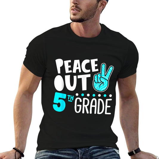 Peace Out 5th Grade Graduation Last Day School 2025 Funny T-Shirt
