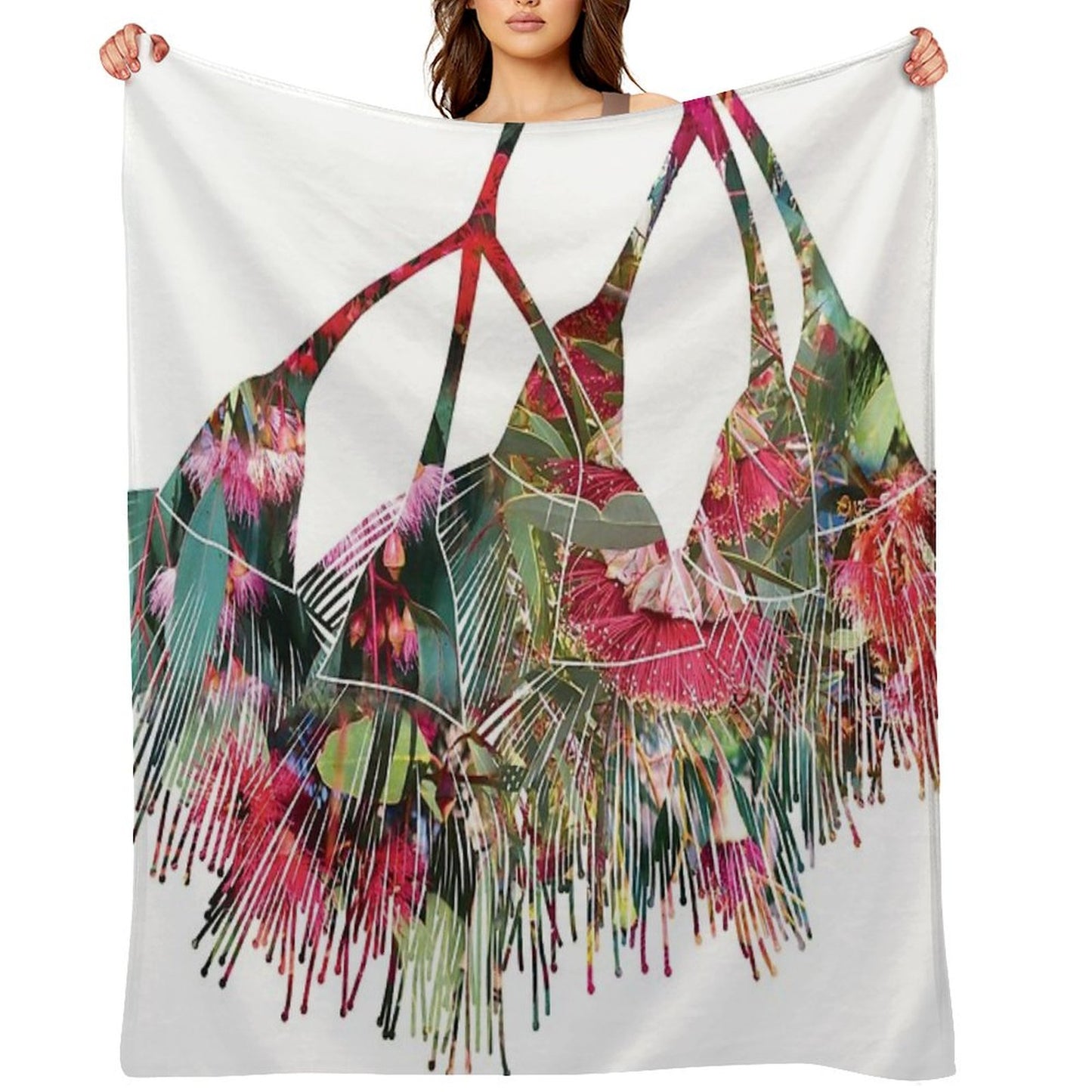 Gum Blossom Flowers Photo Collage Throw Blanket