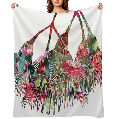 Gum Blossom Flowers Photo Collage Throw Blanket