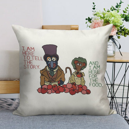 Muppet Christmas Carol - Gonzo And Rizzo Linen Throw Pillow Cover