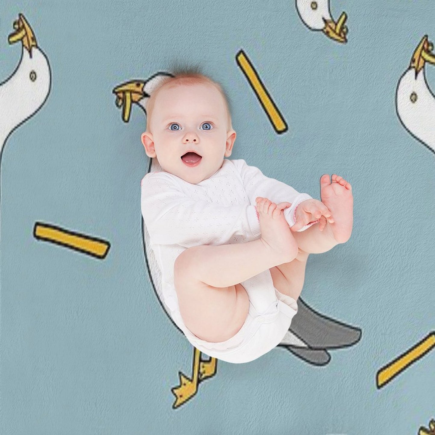 Seagull And Chips Throw Blanket