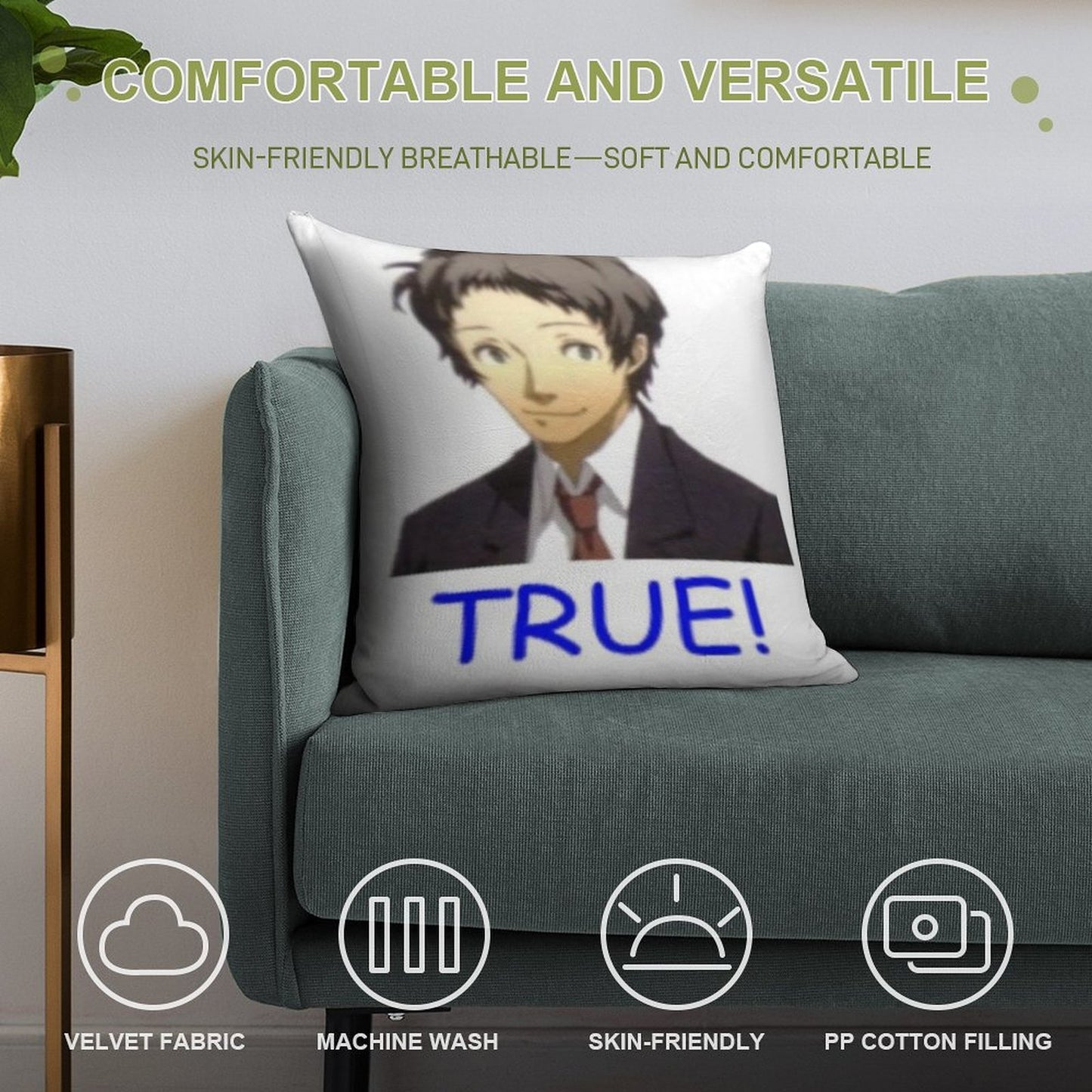 Adachi True Soft Durable Construction Throw Pillow