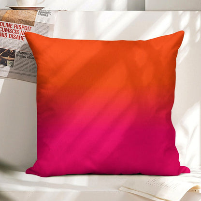 Neon Orange And Neon Pink Ombre Shade Color Fade Linen Throw Pillow Cover