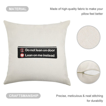 Lean on Me Linen Throw Pillow Cover