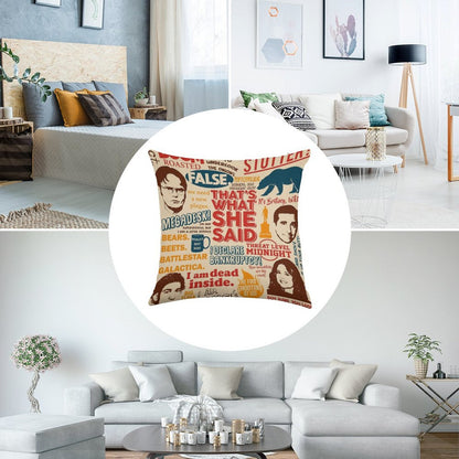 All The Best Quotes from The Office - That's What She Said! Linen Throw Pillow Cover