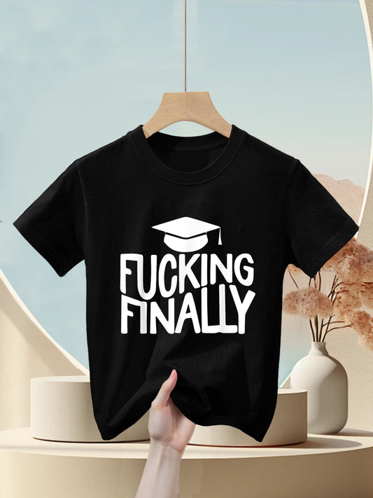 Fucking Finally, College Graduation, High School Graduation Kids T-Shirt