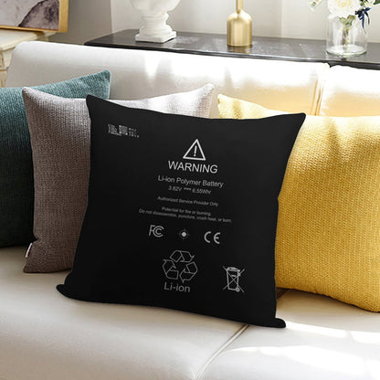 Lithium Ion Battery Soft Anti-Pilling Throw Pillow