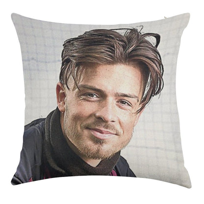 Jack Grealish Smile Linen Throw Pillow Cover