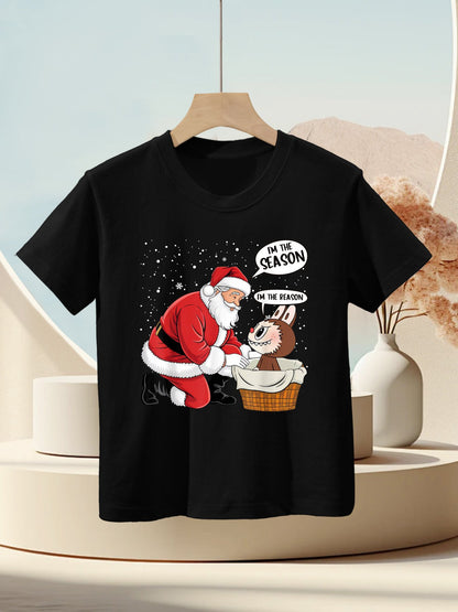 Labubu Is The Reason For The Season Santa & Labubu Xmas Kids T-Shirt