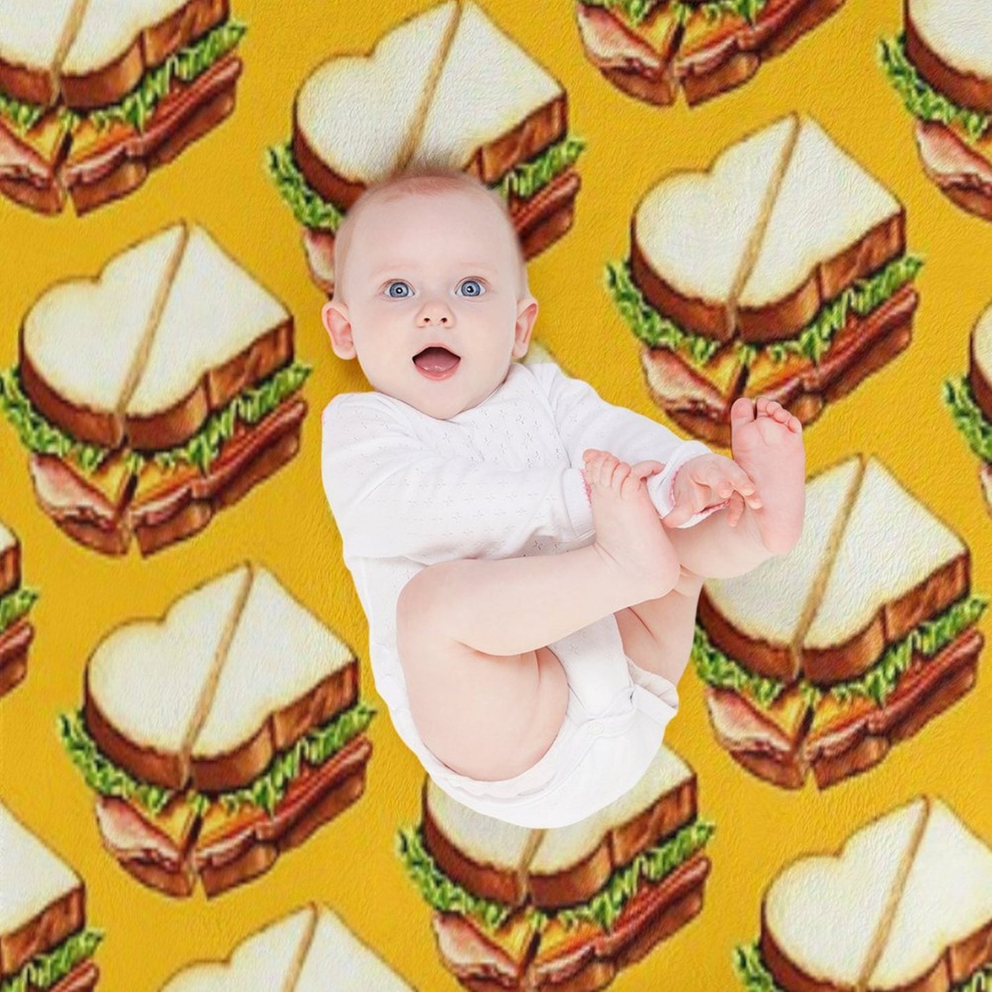 Ham Sandwich Pattern Throw Blanket