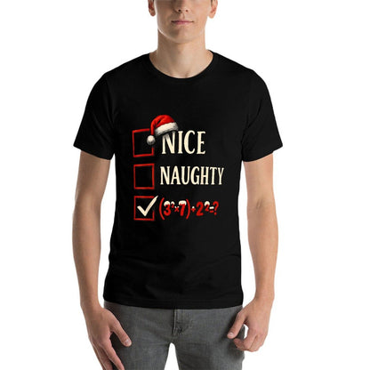 6-7 Meme Nice Naughty 67 Christmas Brain Rot Funny Graphic  Rolled Sleeves T-Shirt