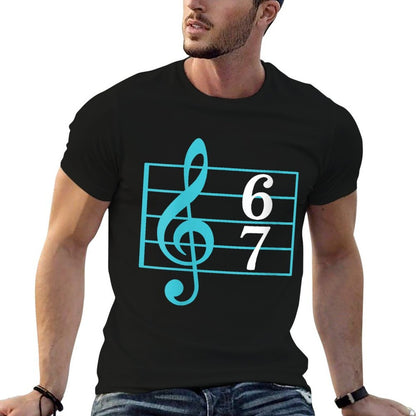Womens 67 Music Meme Slang Six Seven Music Teacher Funny Musician  Rolled Sleeves T-Shirt