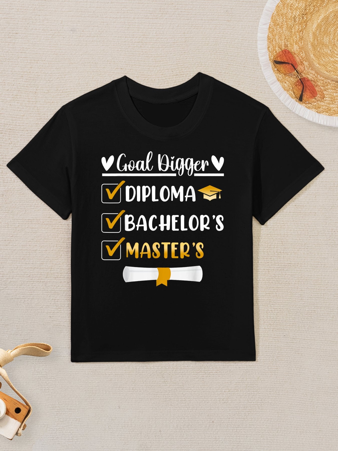 Goal Digger Master&#39;s Degree Graduation Diploma Bachelors Kids T-Shirt
