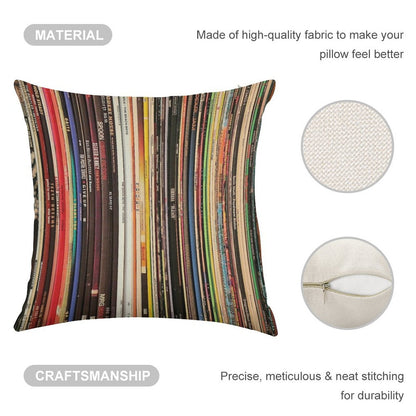 Ultimate Vinyl Record Collection Linen Throw Pillow Cover
