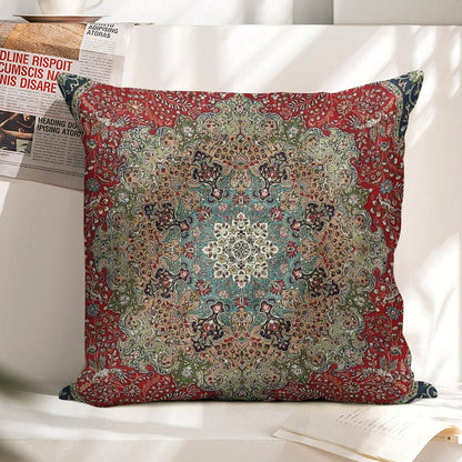 Vintage Antique Persian Carpet Print Linen Throw Pillow Cover