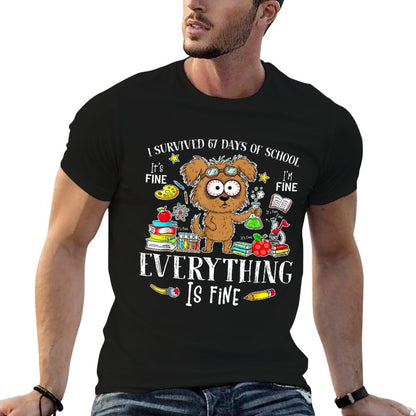 I Survived 67 Days of School Funny Dog Lover Science 67 Meme  Graphic-printed T-Shirt