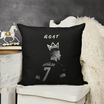 Cristiano Ronaldo Goat Linen Throw Pillow Cover
