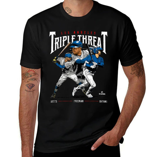 Triple Threat Ohtani, Betts, Freeman Los Angeles MLBPA  Vintage-inspired T-Shirt