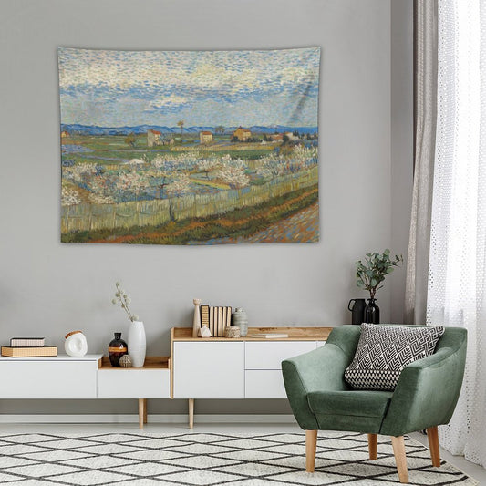 Van Gogh’s Peach Trees in Blossom Tapestry