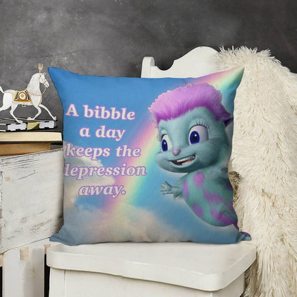 Bibble Motto Linen Throw Pillow Cover