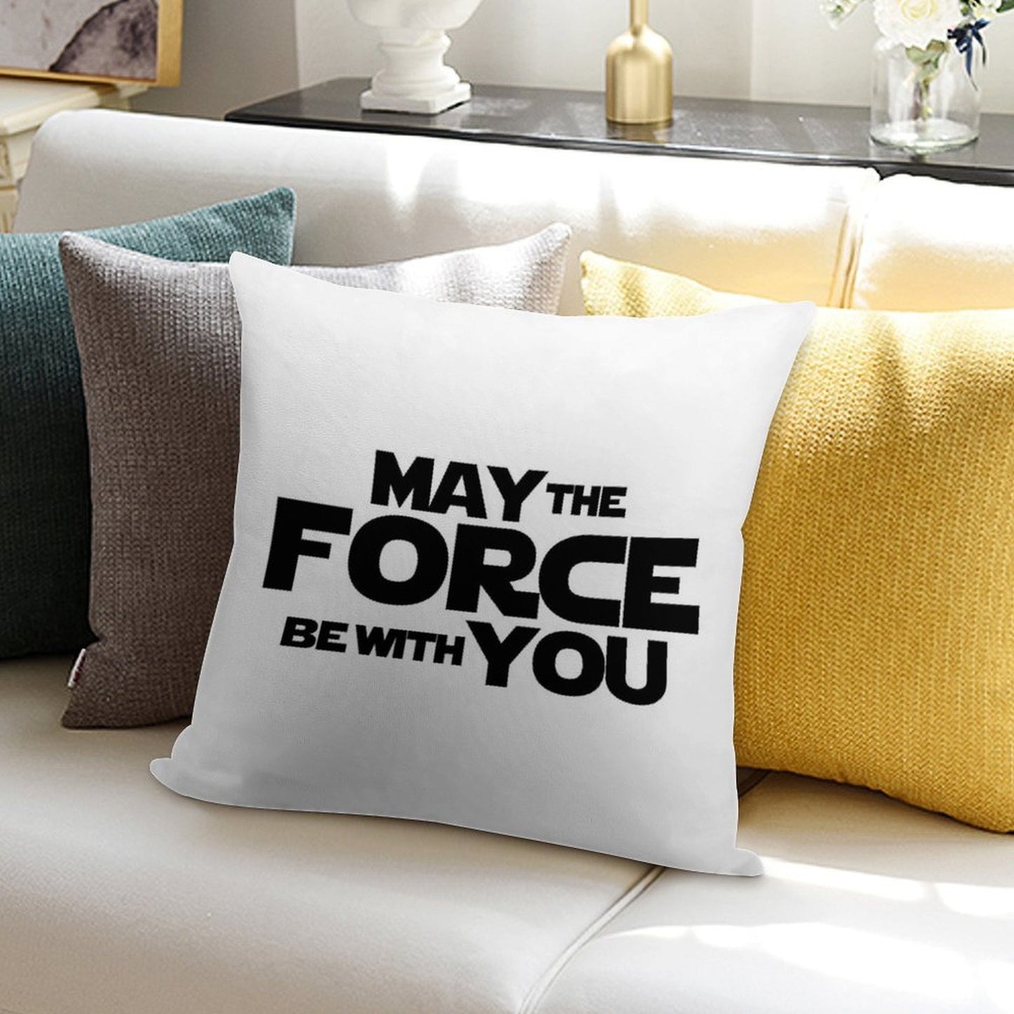 MAY THE FORCE BE WITH YOU GRAPHICS Soft Style Accent Throw Pillow