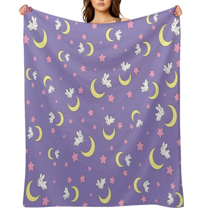 Rabbit of The Moon Throw Blanket