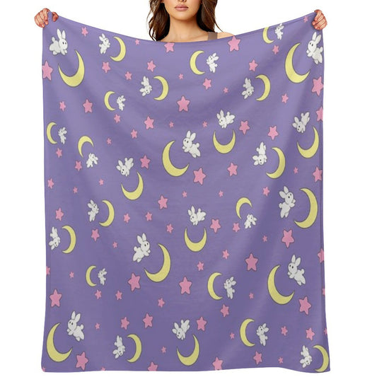 Rabbit of The Moon Throw Blanket