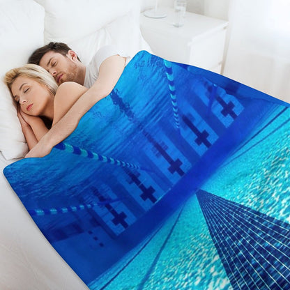 Beautiful Underwater Pool View - Swimming Pool Photography Throw Blanket