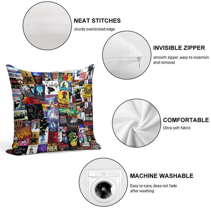 Musicals Collage IV Original Soft Washable Throw Pillow