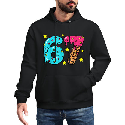 Funny Number Six Seven Ice Cream Drip Cool Meme 67 Sports Shrink-Resistant Hoodie